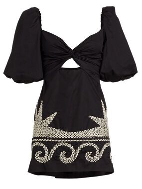 Johanna Ortiz Embroidered Mini Dress